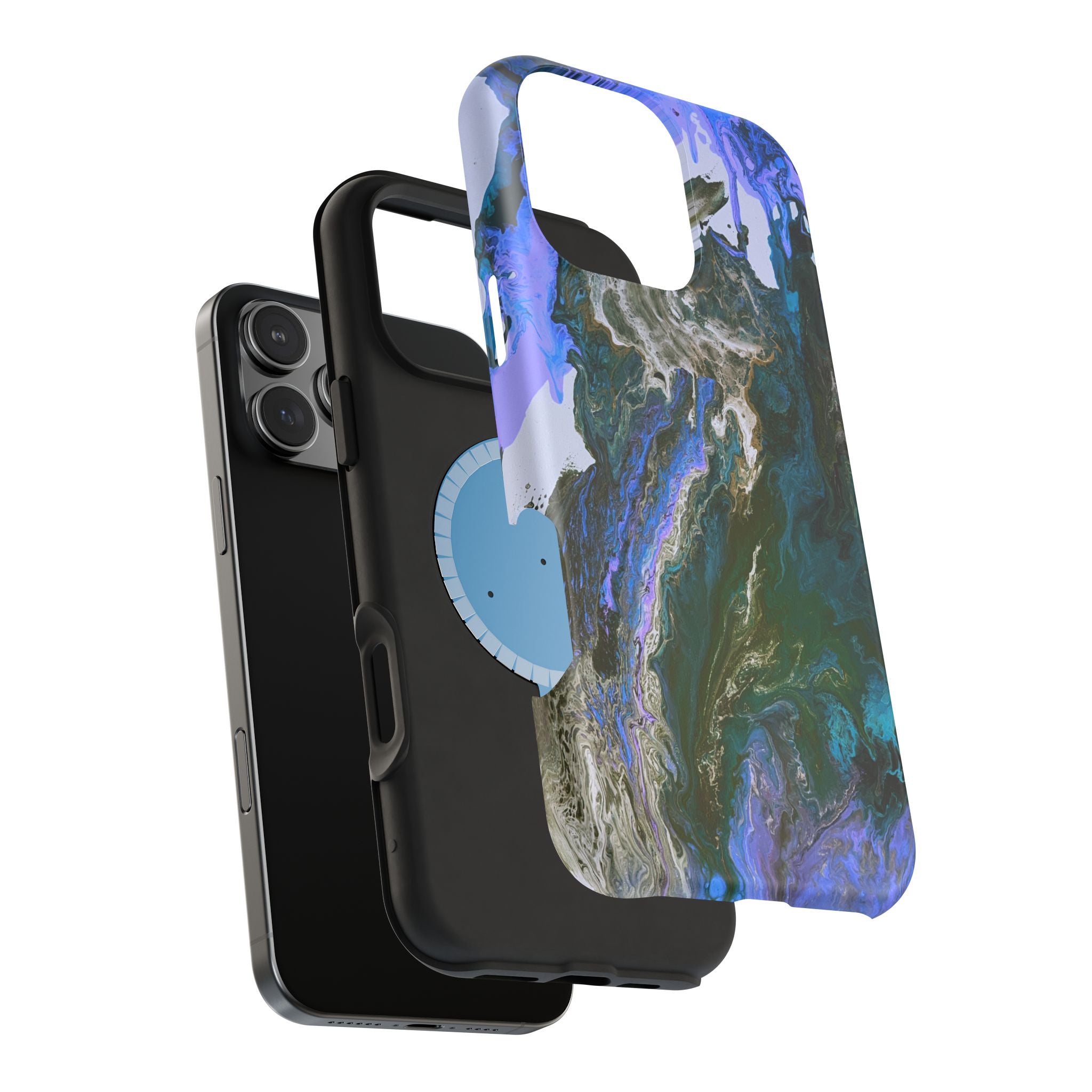 Liquid Depth X MagSafe iPhone Case – Abstract Art Design, Shockproof for iPhone 14–17 Pro & Pro Max