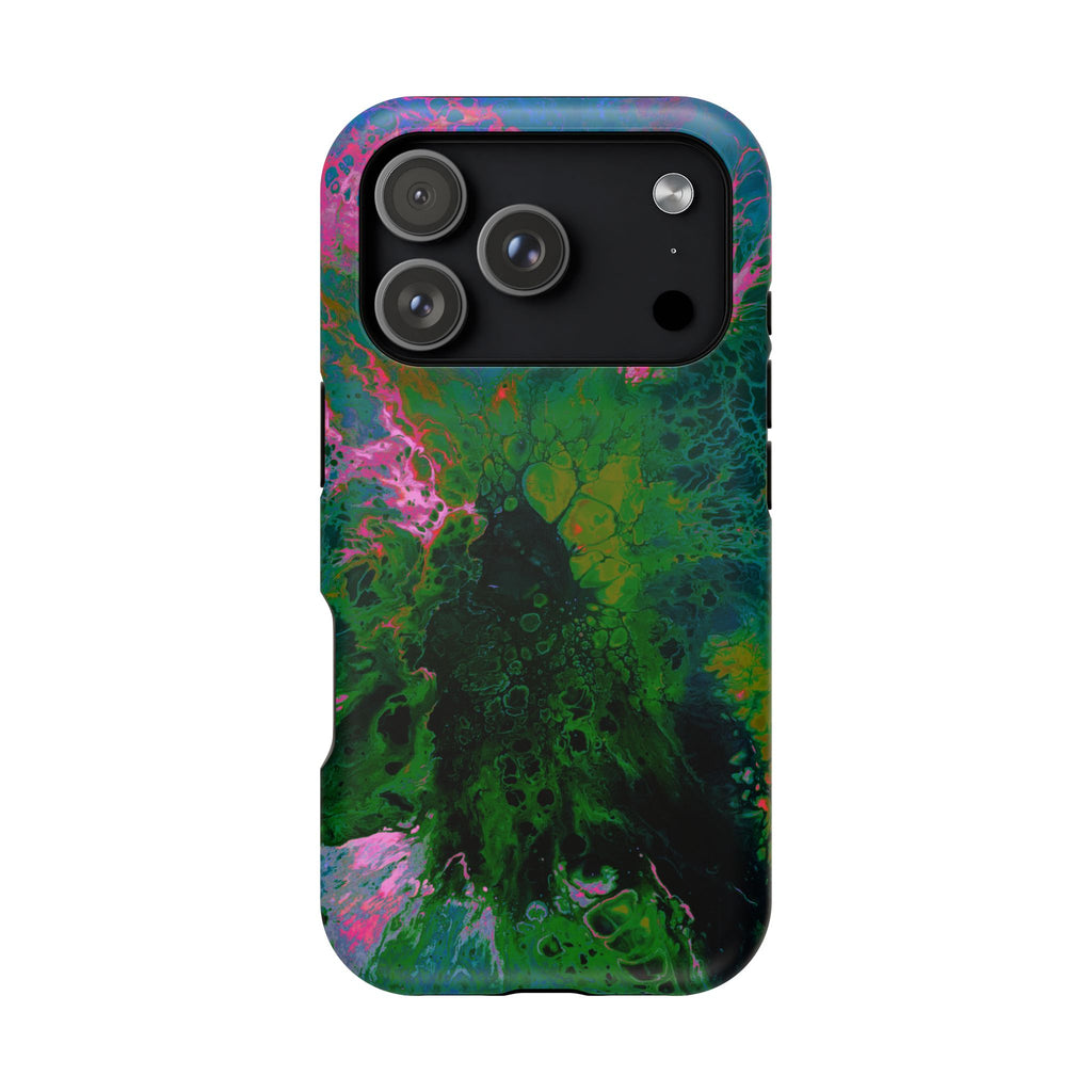 Galactic Core MagSafe iPhone Case – Abstract Art Design, Shockproof for iPhone 14–17 Pro & Pro Max