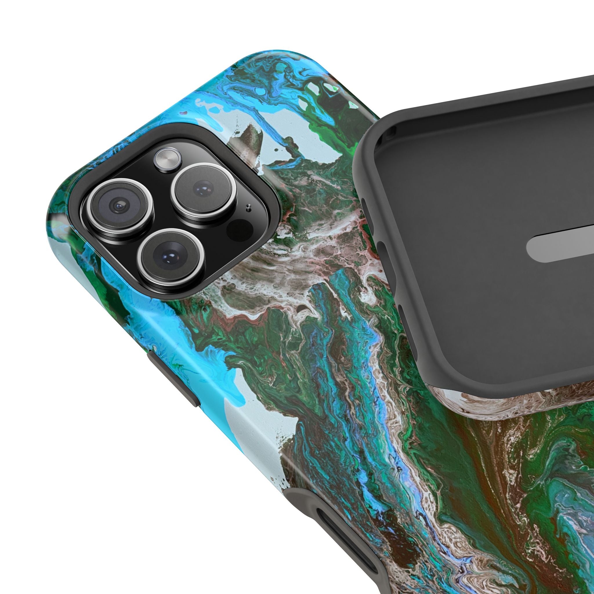 Aqua Reactor X MagSafe iPhone Case – Abstract Art Design, Shockproof for iPhone 14–17 Pro & Pro Max