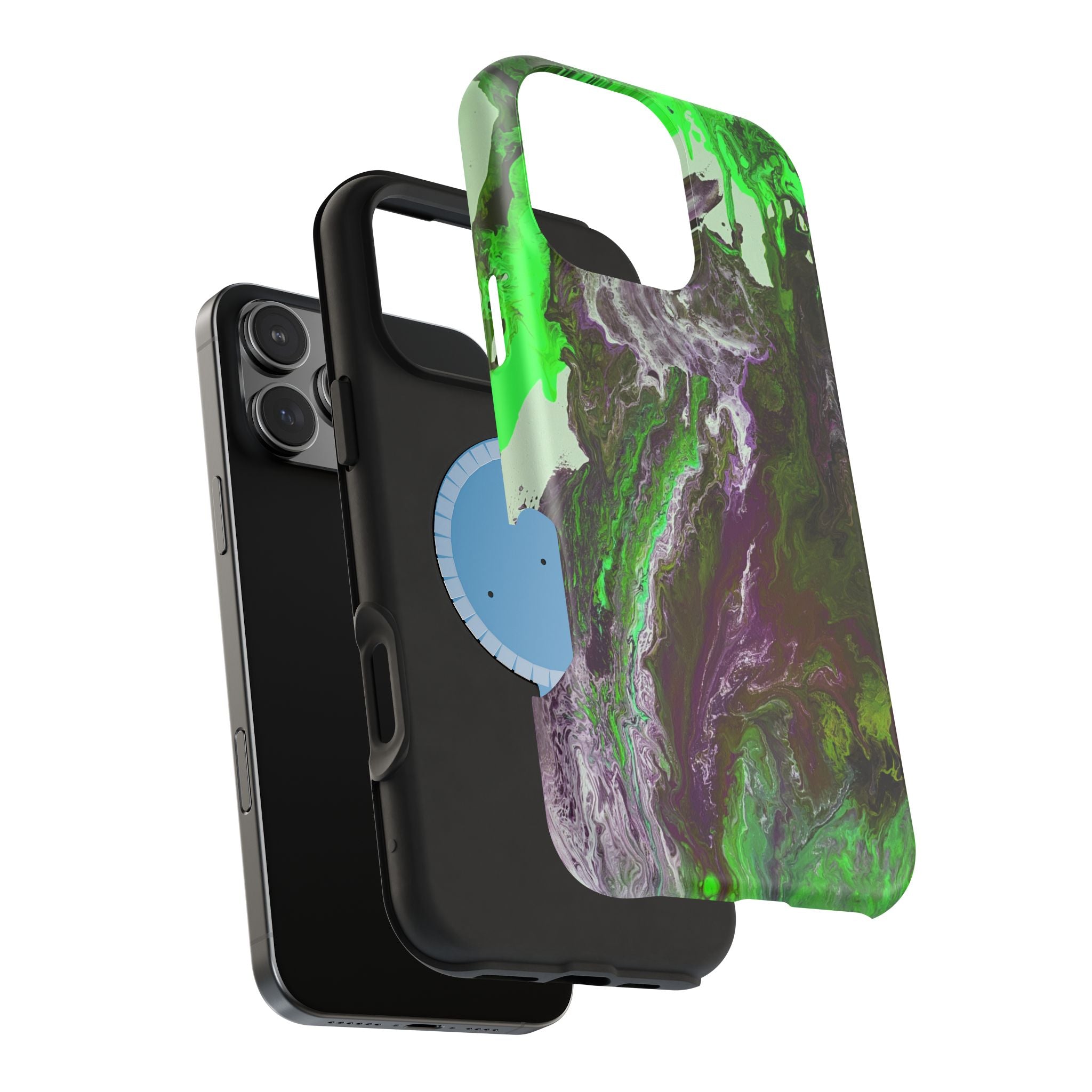 Biohazard Flow X MagSafe iPhone Case – Abstract Art Design, Shockproof for iPhone 14–17 Pro & Pro Max