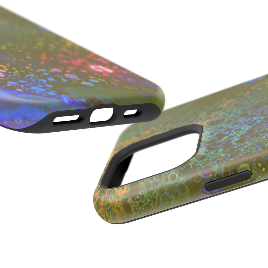 Chromatic Pulse MagSafe iPhone Case – Abstract Art Design, Shockproof for iPhone 14–17 Pro & Pro Max