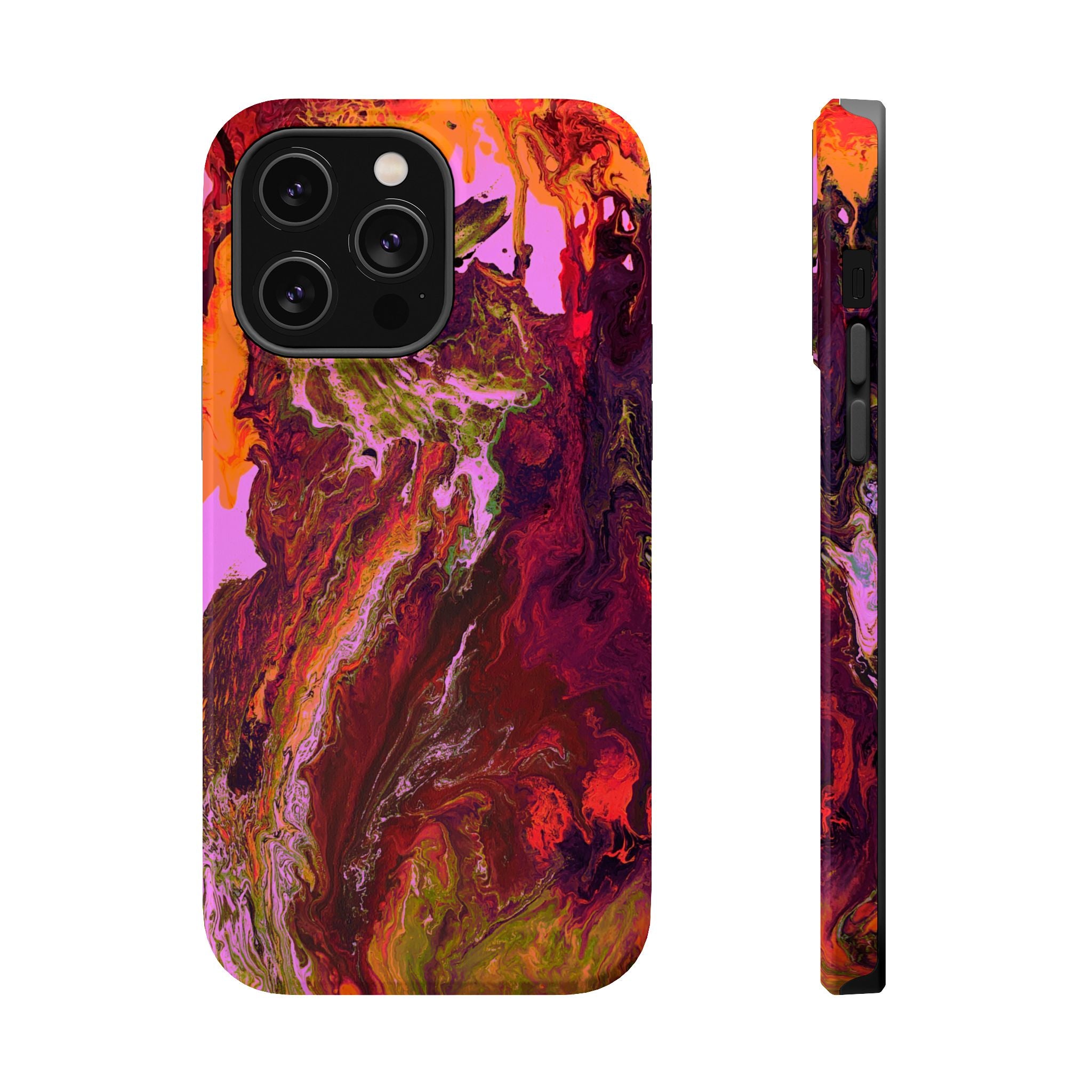 Gold Reactor X MagSafe iPhone Case – Abstract Art Design, Shockproof for iPhone 14–17 Pro & Pro Max