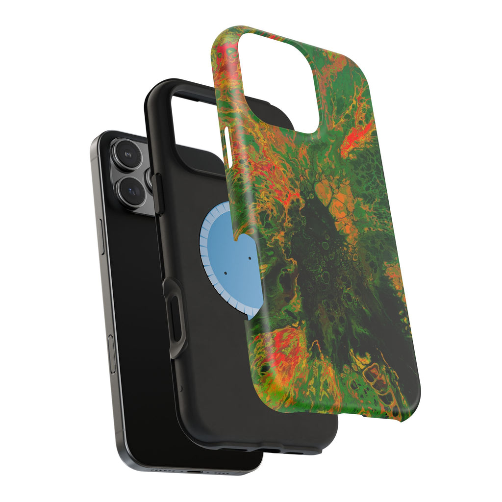 Neon Swamp MagSafe iPhone Case – Abstract Art Design, Shockproof for iPhone 14–17 Pro & Pro Max