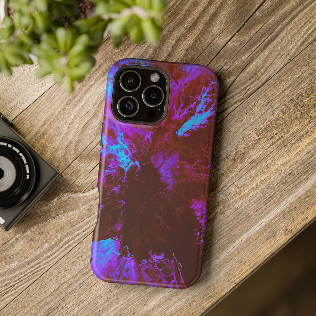Quantum Bloom MagSafe iPhone Case – Abstract Art Design, Shockproof for iPhone 14–17 Pro & Pro Max