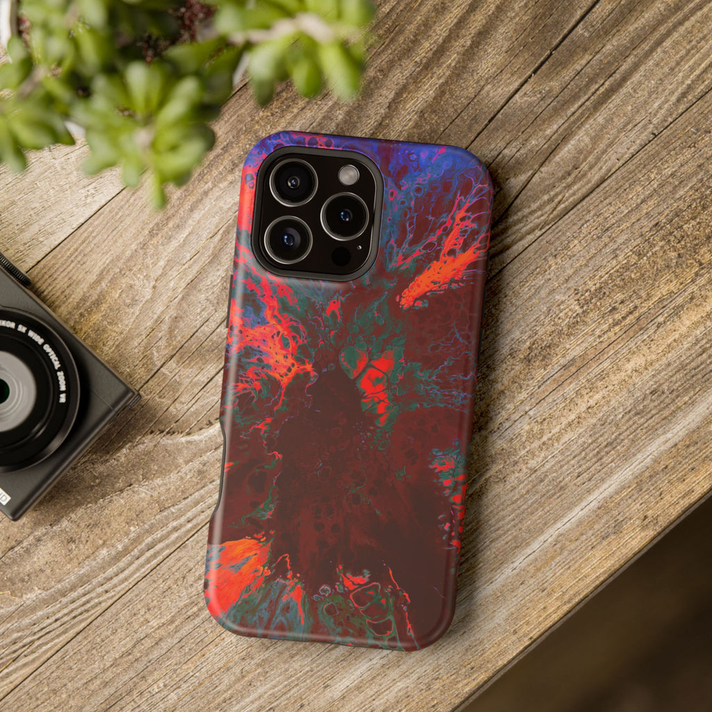 Heatwave Bloom MagSafe iPhone Case – Abstract Art Design, Shockproof for iPhone 14–17 Pro & Pro Max