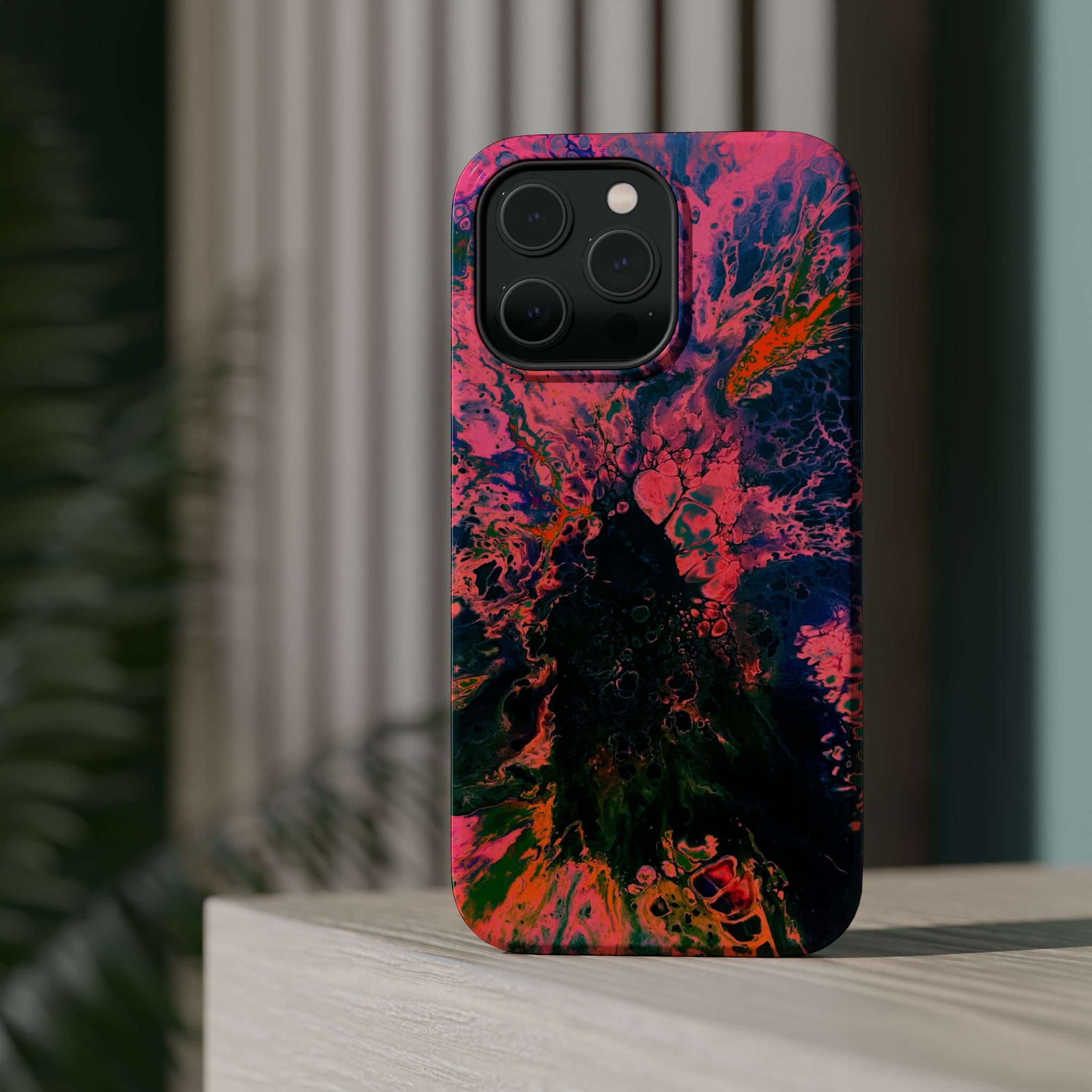Velvet Explosion MagSafe iPhone Case – Abstract Art Design, Shockproof for iPhone 14–17 Pro & Pro Max