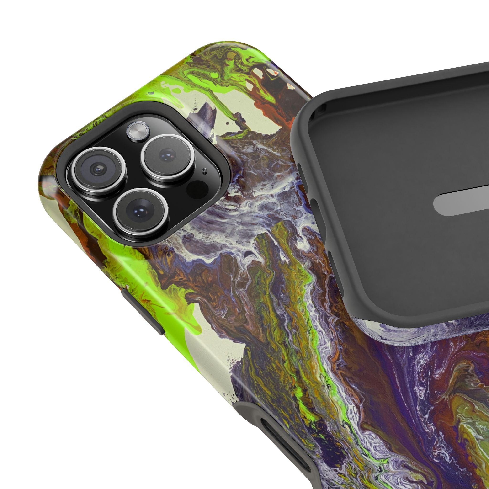 Aurora Bloom X MagSafe iPhone Case – Abstract Art Design, Shockproof for iPhone 14–17 Pro & Pro Max