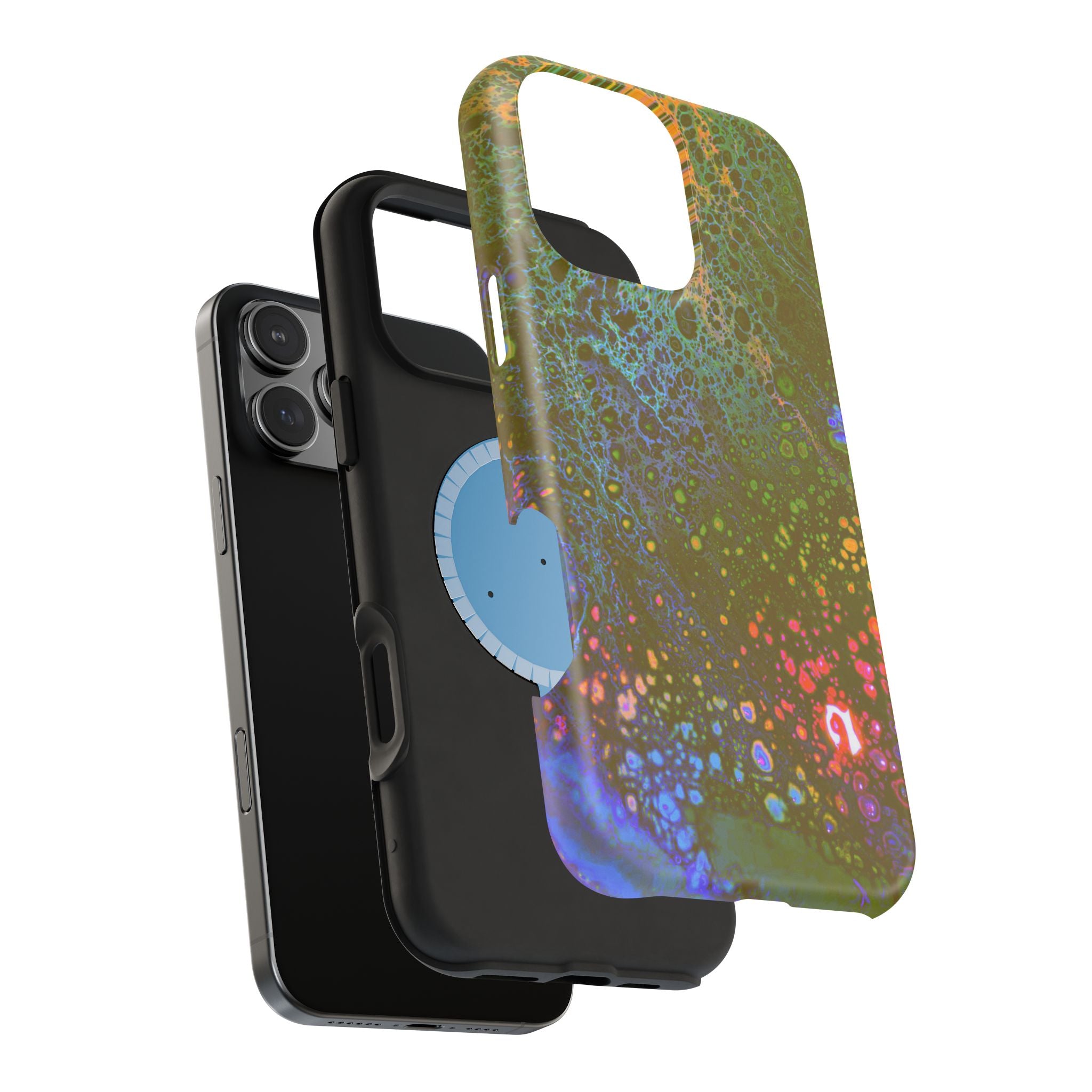 Chromatic Pulse MagSafe iPhone Case – Abstract Art Design, Shockproof for iPhone 14–17 Pro & Pro Max