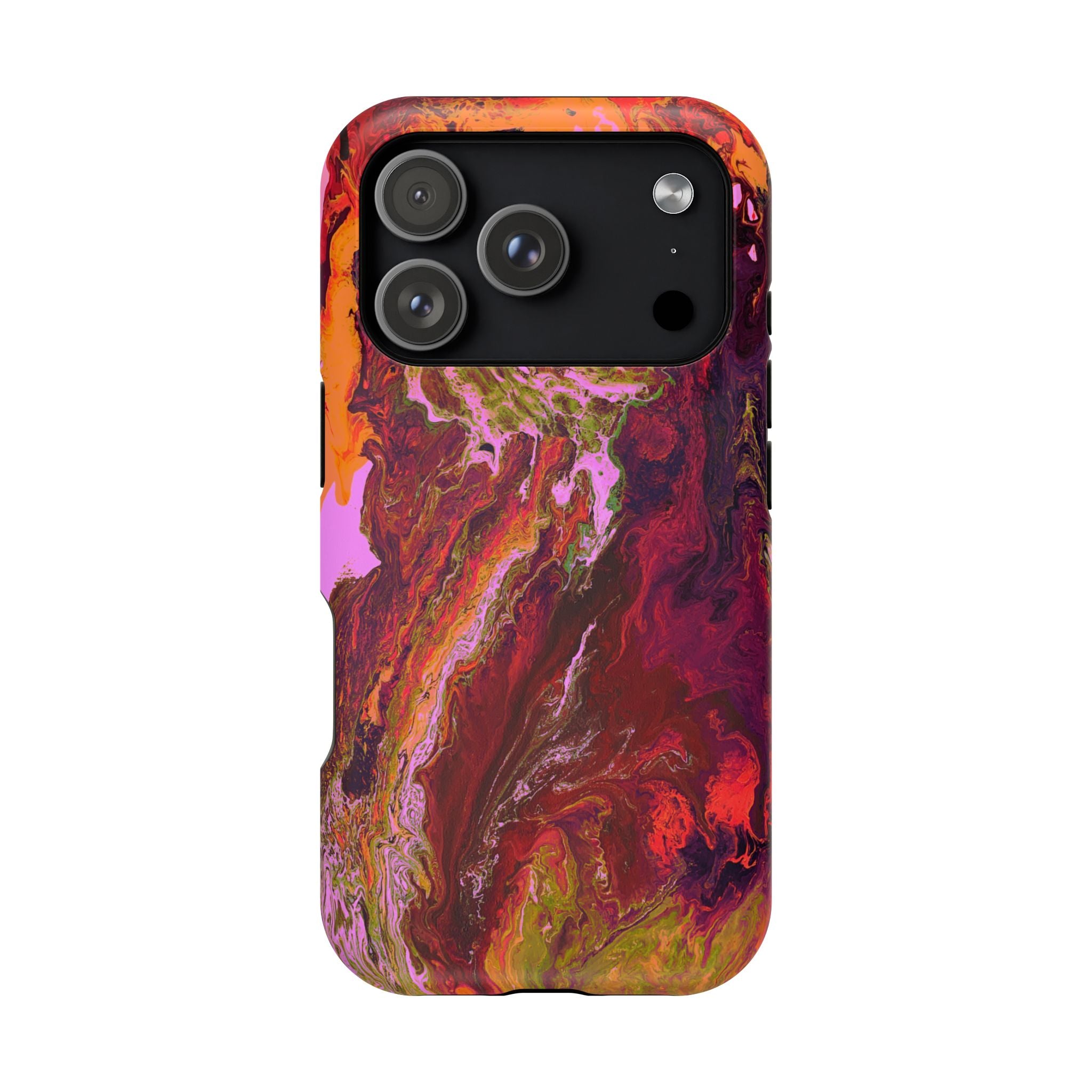 Gold Reactor X MagSafe iPhone Case – Abstract Art Design, Shockproof for iPhone 14–17 Pro & Pro Max