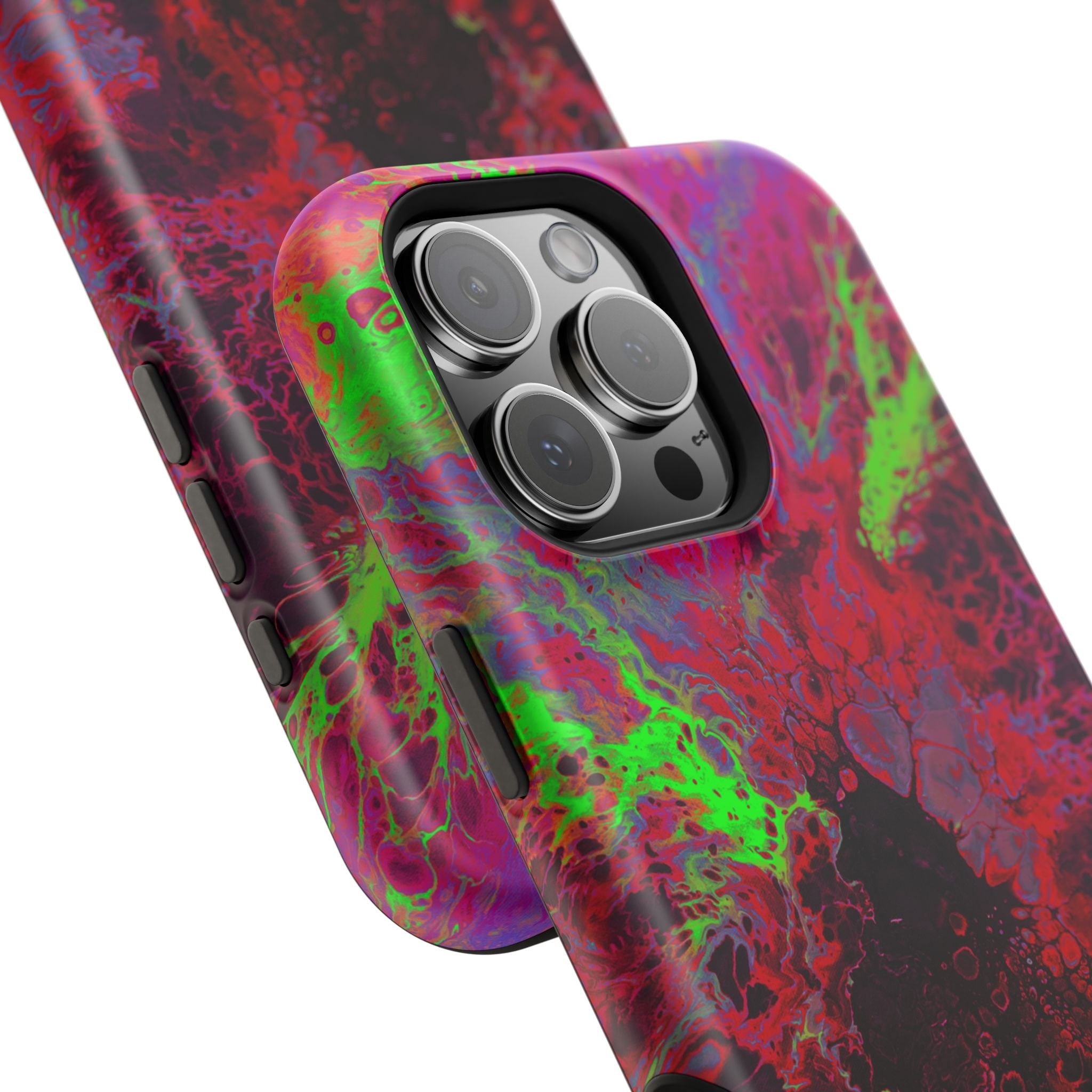 Toxic Flux MagSafe iPhone Case – Abstract Art Design, Shockproof for iPhone 14–17 Pro & Pro Max