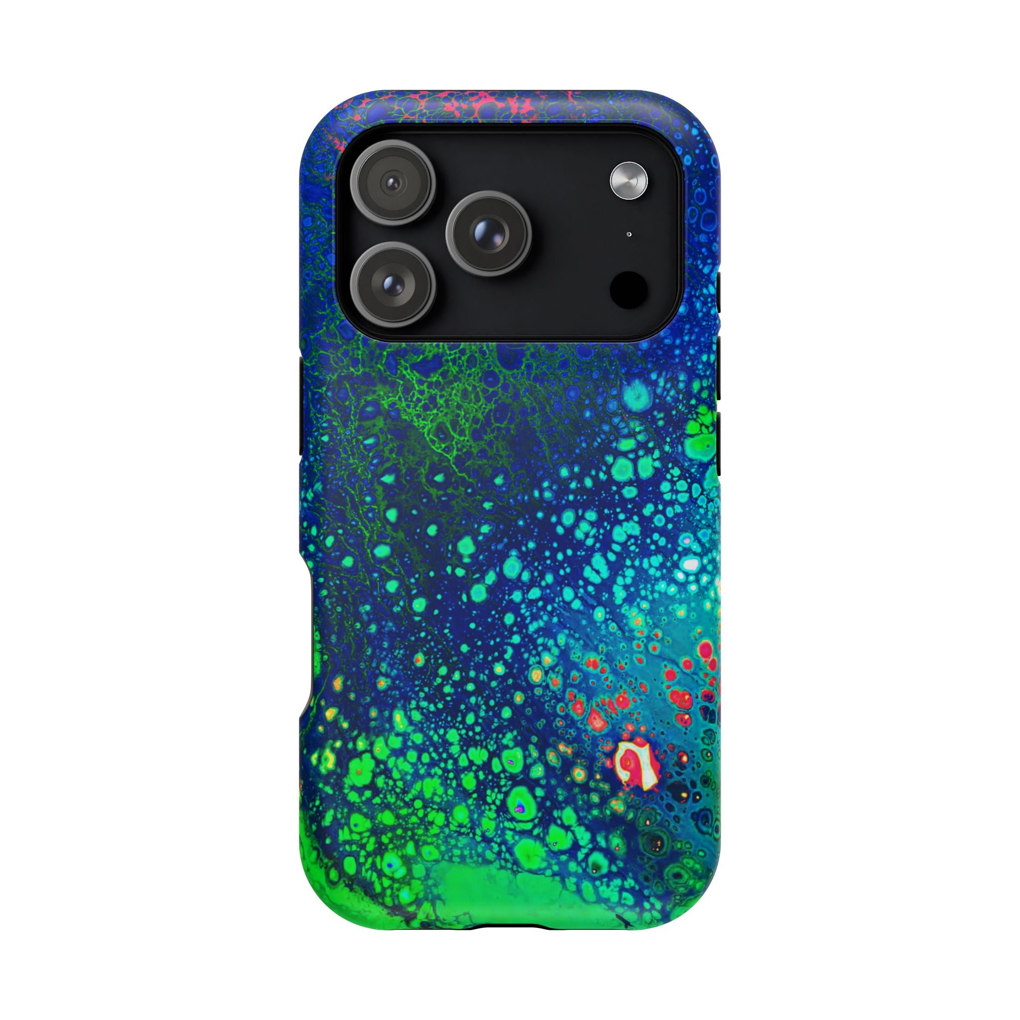Techno Bloom MagSafe iPhone Case – Abstract Art Design, Shockproof for iPhone 14–17 Pro & Pro Max