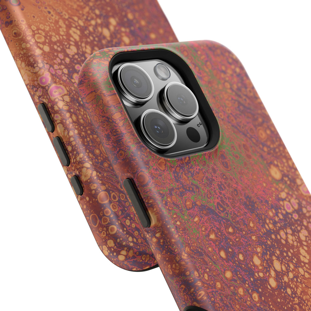 Amber Surge MagSafe iPhone Case – Abstract Art Design, Shockproof for iPhone 14–17 Pro & Pro Max