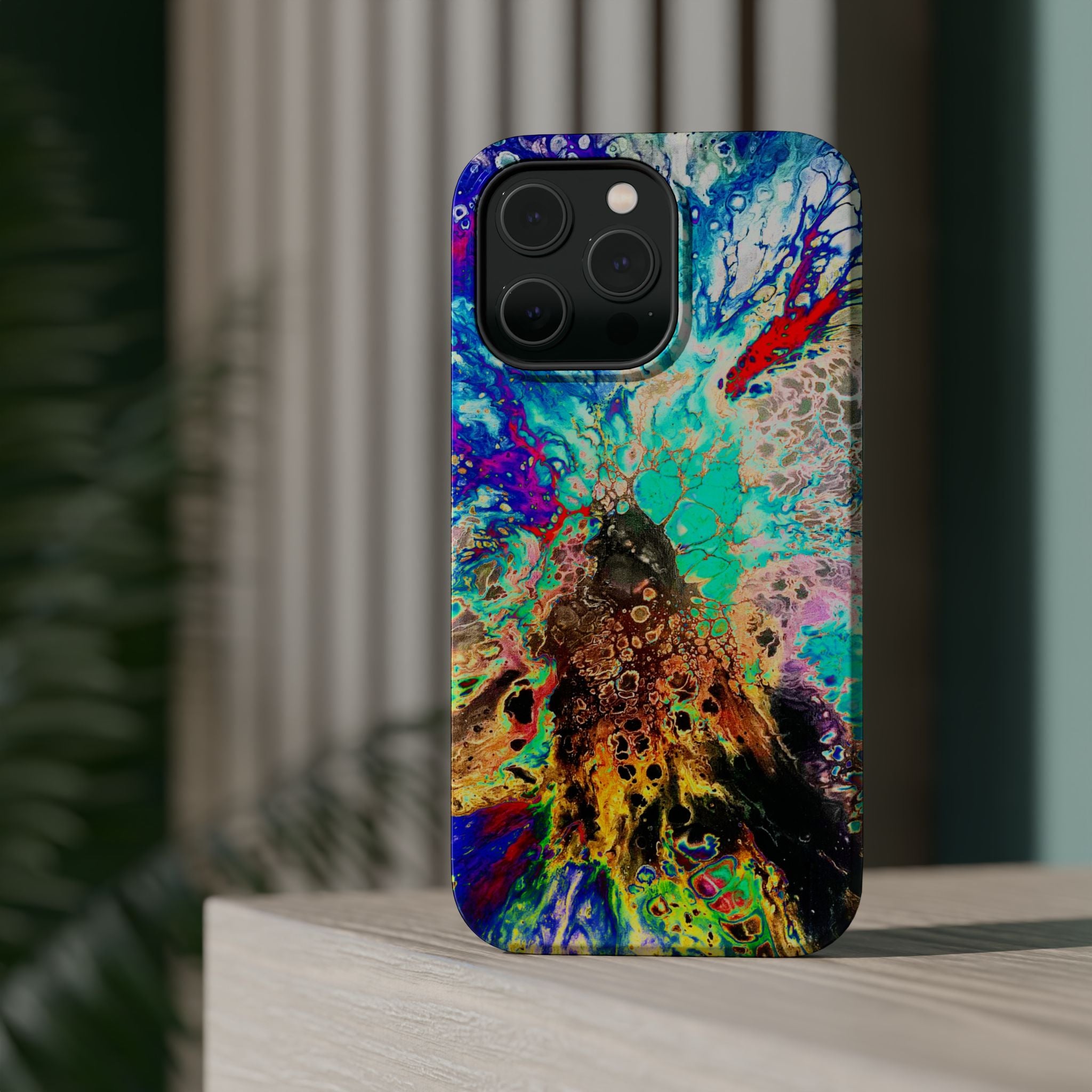 Spectrum Collapse MagSafe iPhone Case – Abstract Art Design, Shockproof for iPhone 14–17 Pro & Pro Max