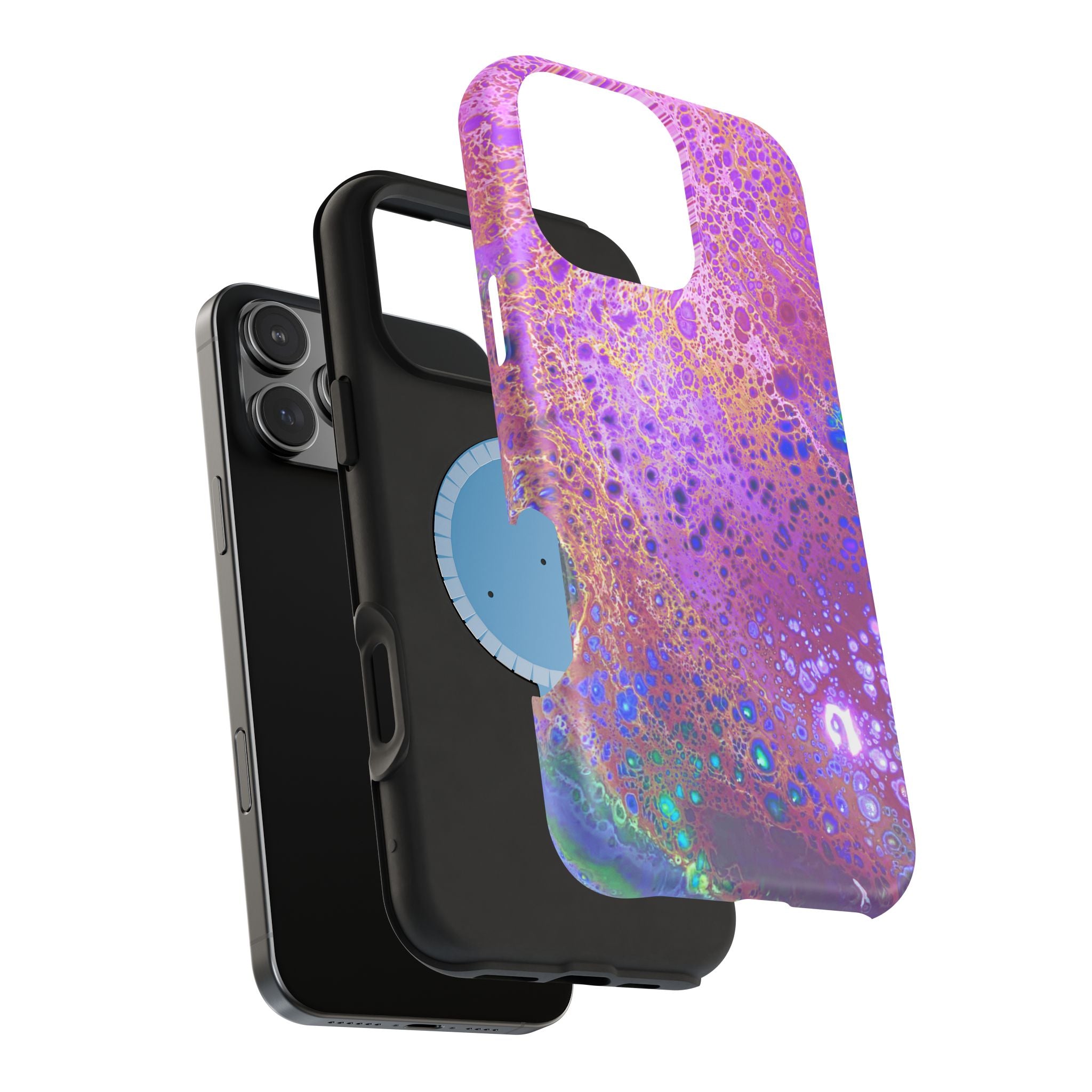 Cosmic Pulse MagSafe iPhone Case – Abstract Art Design, Shockproof for iPhone 14–17 Pro & Pro Max