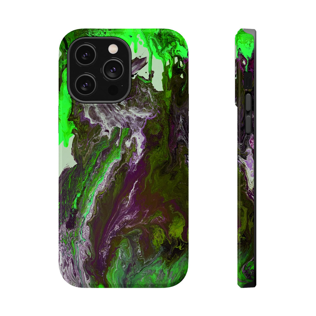 Biohazard Flow X MagSafe iPhone Case – Abstract Art Design, Shockproof for iPhone 14–17 Pro & Pro Max