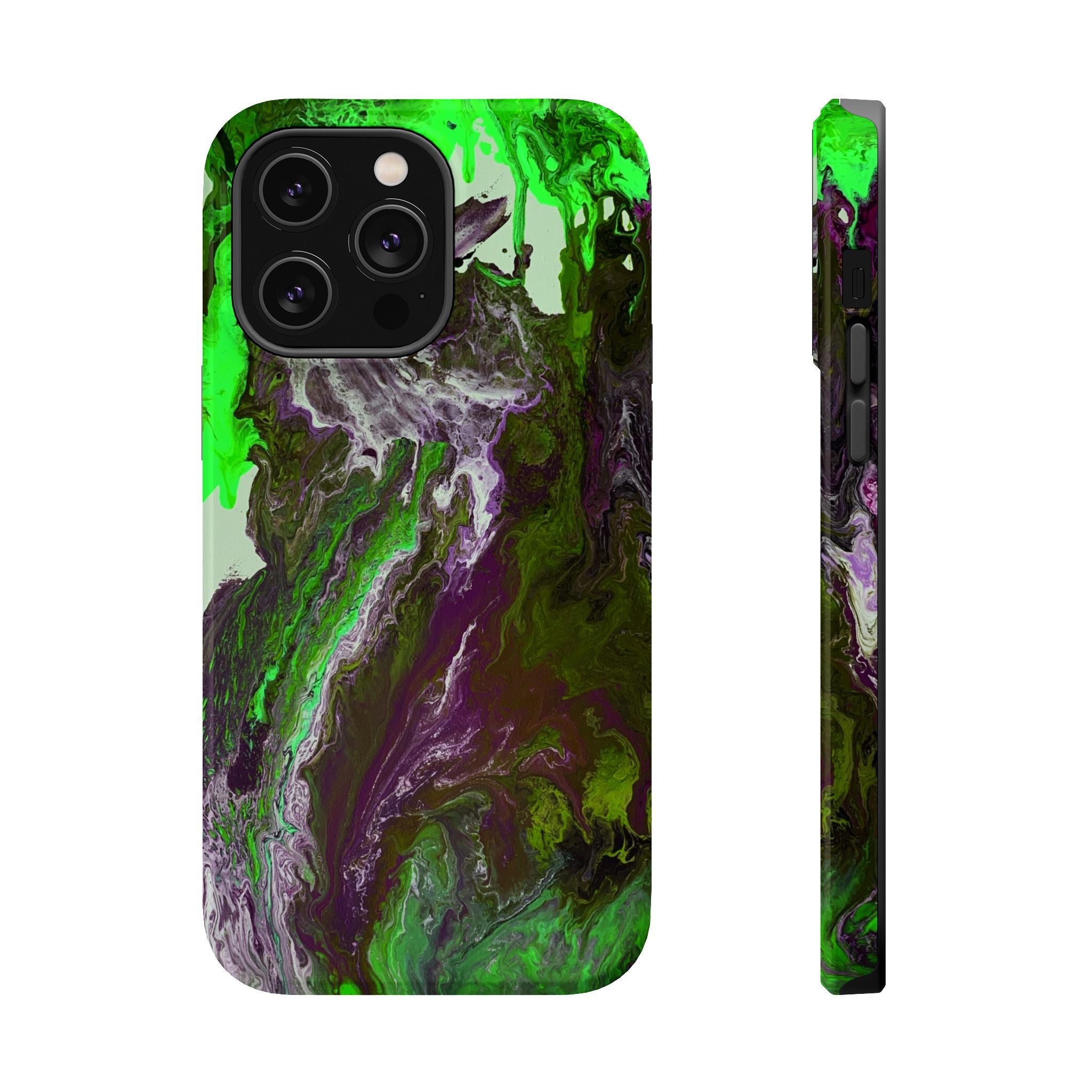 Biohazard Flow X MagSafe iPhone Case – Abstract Art Design, Shockproof for iPhone 14–17 Pro & Pro Max